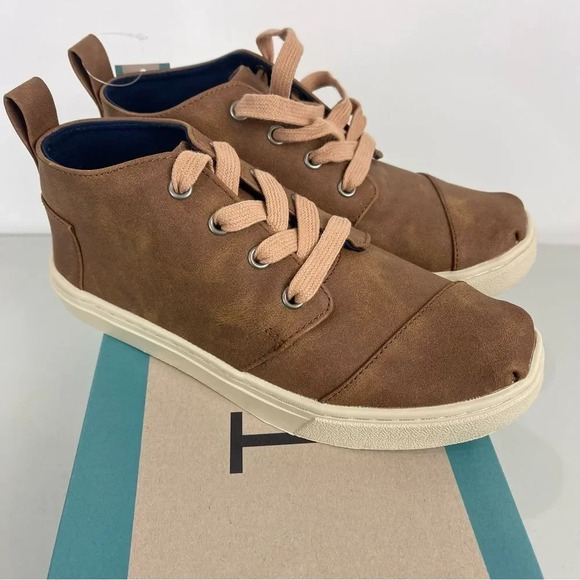 NEW TOMS Botas Cupsole Toffee Microsuede Sneakers Size 4 Youth Boys - Picture 1 of 9